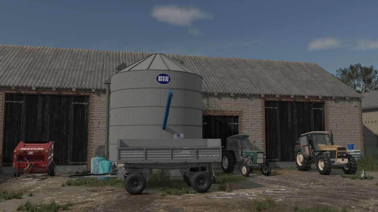 Польська будівля корівника з гаражем для Farming Simulator 25