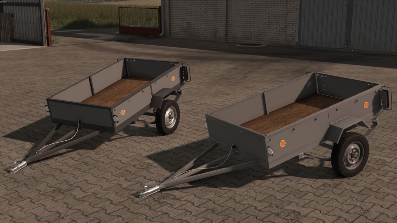 Kompaktowa Przyczepa Samochodowa Small Car Trailer do Palet i Małego Sprzętu w FS25