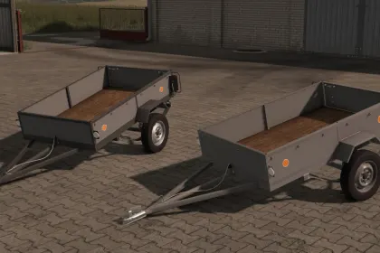 Kompaktowa Przyczepa Samochodowa Small Car Trailer do Palet i Małego Sprzętu w FS25 — 1