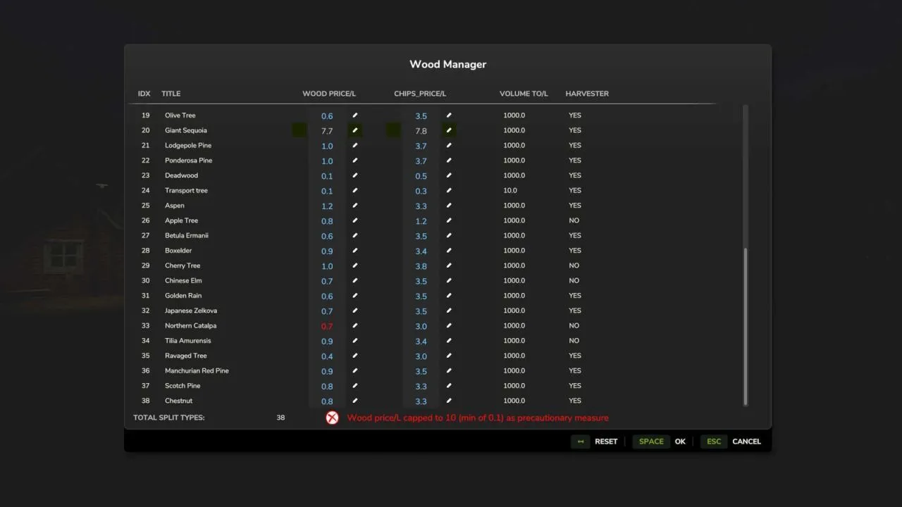 Efficient Wood Manager for Farming Simulator 25 — Full Control of Timber Prices
