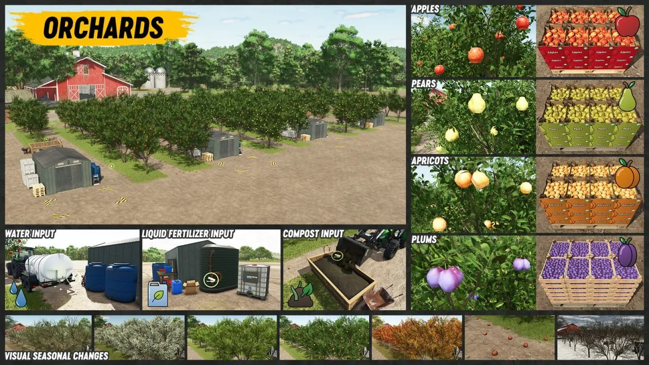 Effektives Paket Orchards And Greenhouses — Gärten, Gewächshäuser und Verarbeitung für Farming Simulator 25