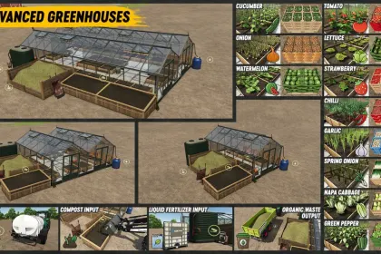 Ефективний Пакет Orchards And Greenhouses — Сади, Теплиці та Переробка для Farming Simulator 25