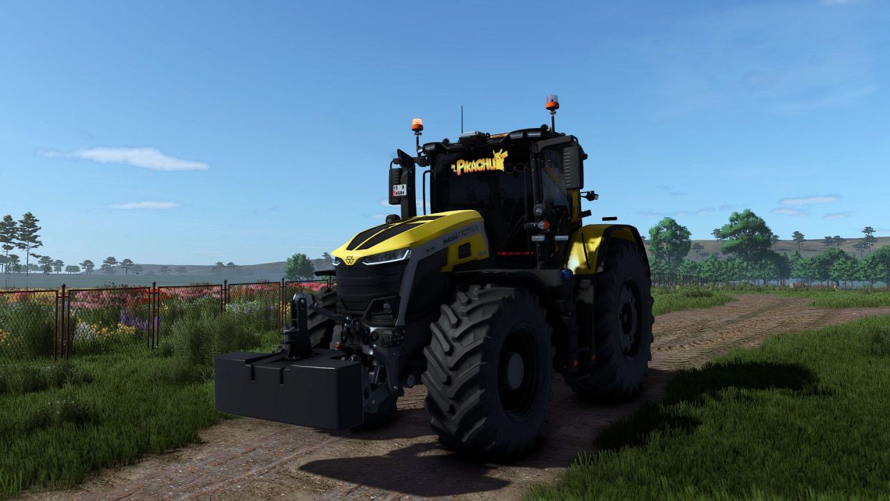 Трактор New Holland Massey Ferguson 9S PIKACHU для Farming Simulator 25