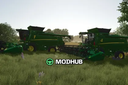 Комбайн John Deere T Series + 600X Headers V1.0 для FS25