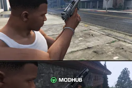 50. Cal Desert Eagle Silver/Black (Animated) для GTA 5