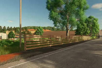 Міцний Fence BR: Колючий Дріт і Дерев’яні Ворота для Farming Simulator 25 — 2