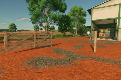 Міцний Fence BR: Колючий Дріт і Дерев’яні Ворота для Farming Simulator 25 — 3