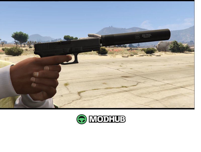 Пістолет Glock 17 (зі глушником та без) для GTA 5