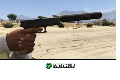 Пістолет Glock 17 (зі глушником та без) для GTA 5 — 2