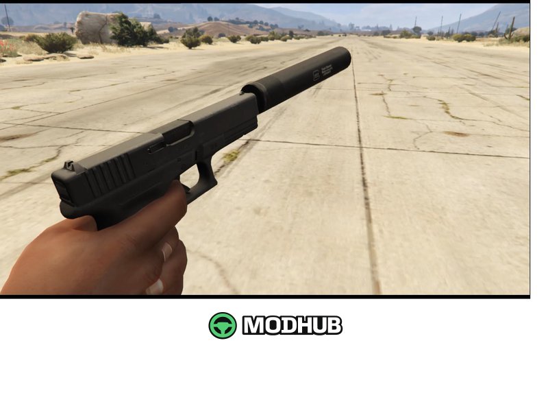 Пістолет Glock 17 (зі глушником та без) для GTA 5
