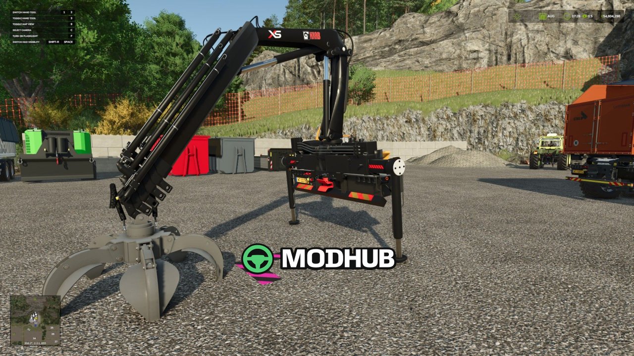 Кран HIAB XS з кріпленням ззаду знімний V1.0 для FS25