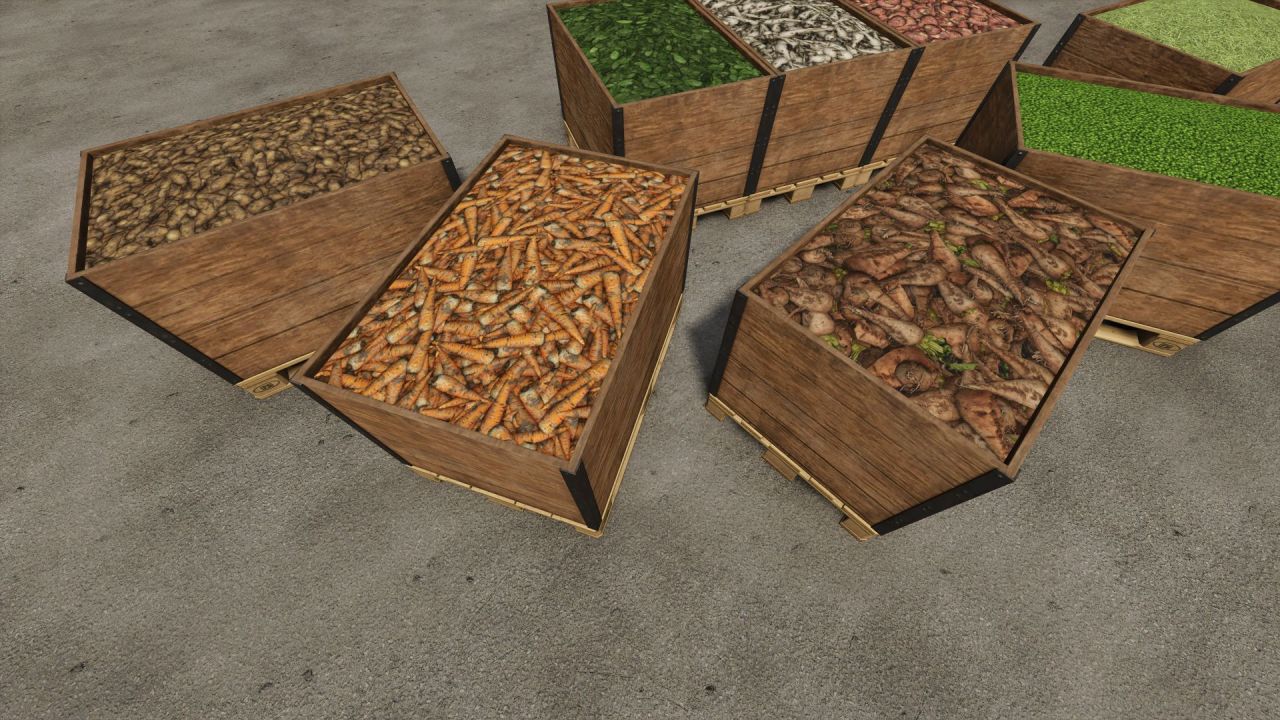 Корисний Root Crops Pallet — Палети для Коренеплодів і Овочів у Farming Simulator 25