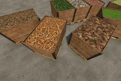 Nützliche Root Crops Pallet — Paletten für Wurzelgemüse und Gemüse in Farming Simulator 25
