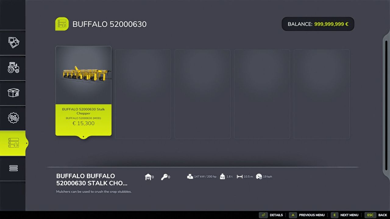 Культиватор Buffalo 5200 0630 для Farming Simulator 25
