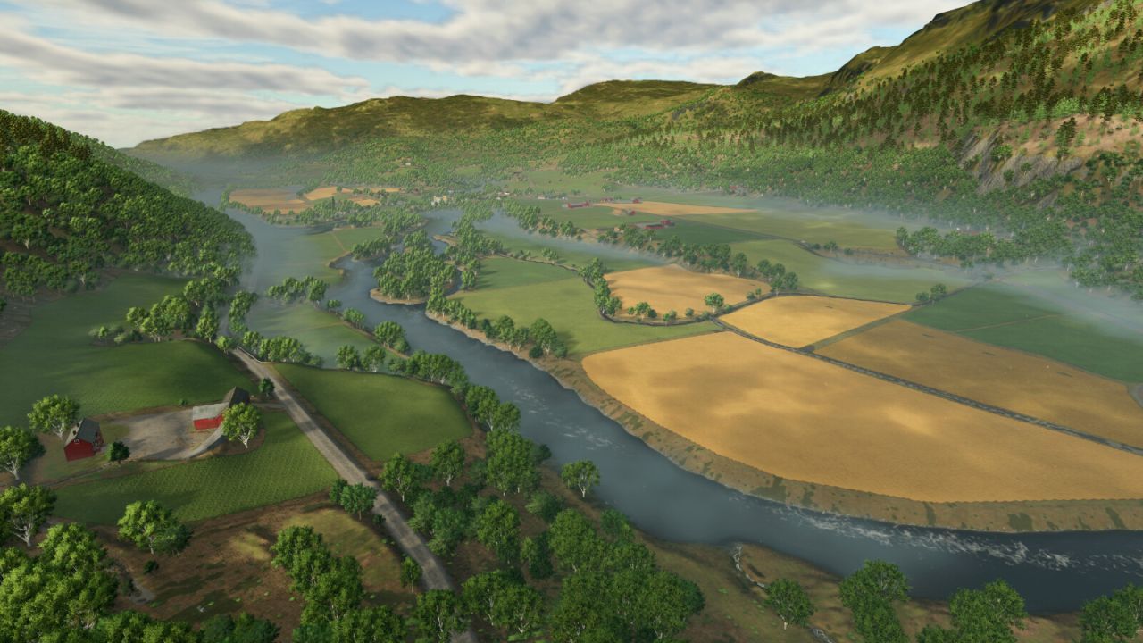 Updated Norwegian Map Rennebu 25 for Farming Simulator 25 — Orkli Valley and 71 Fields