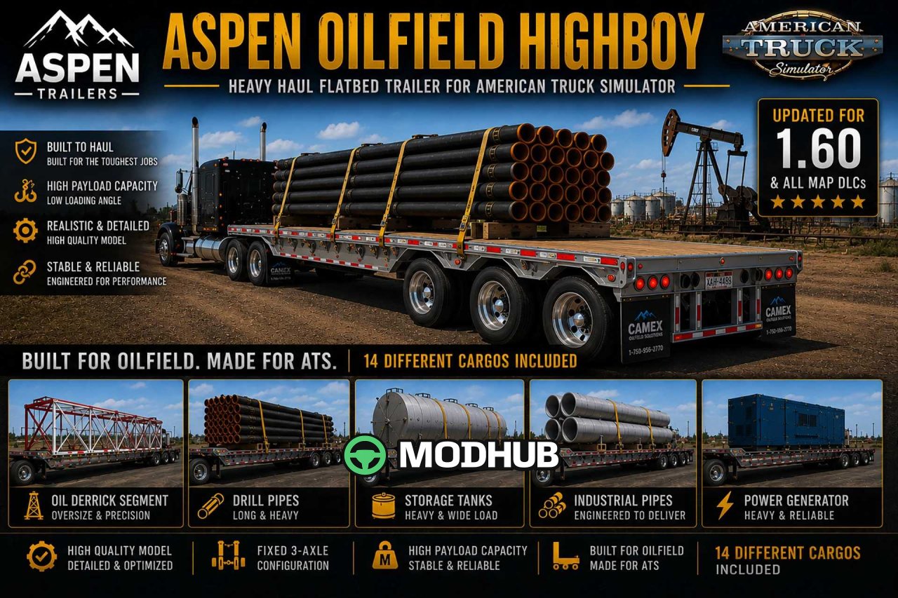 Причіп ASPEN OILFIELD HIGHBOY TRAILER v1.0 для ATS