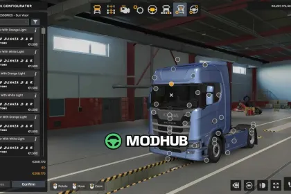 Zestaw osłon przeciwsłonecznych Scania NG S/R v1.60 do ETS2 — 2