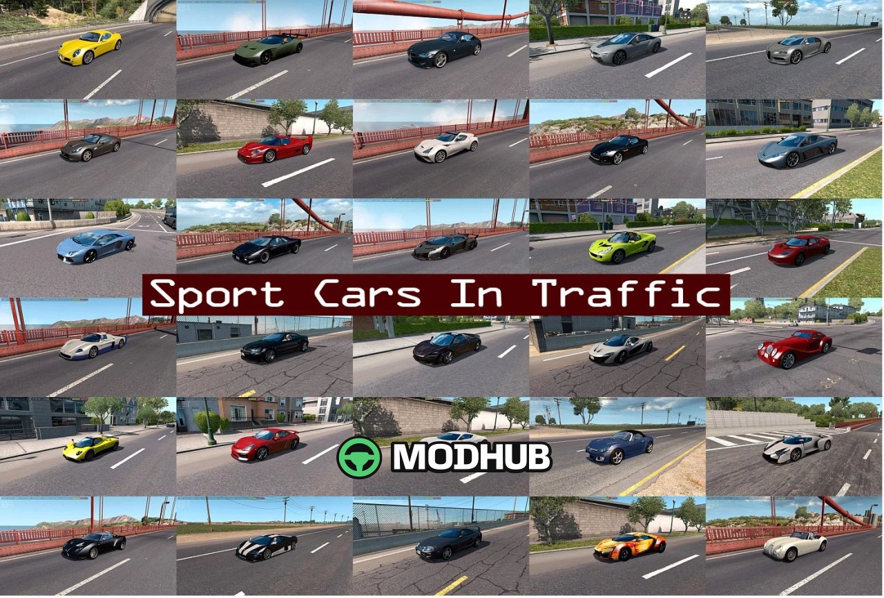Пакет Sport Cars Traffic Pack v12.7.12 від TrafficManiac для ATS