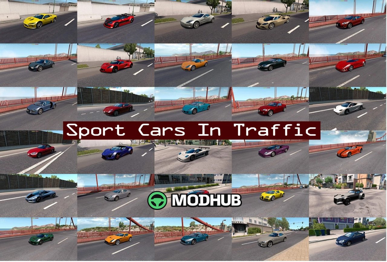 Пакет Sport Cars Traffic Pack v12.7.12 від TrafficManiac для ATS