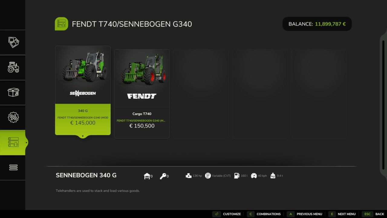 Efektywny Ładowacz Teleskopowy Fendt Cargo T740 / Sennebogen 340G do FS25 - Zrzuty ekranu