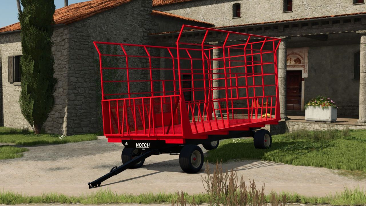 Efektywny Notch Bale Wagon — Wózek-Kicker do Szybkiego Zbierania Bel w FS25
