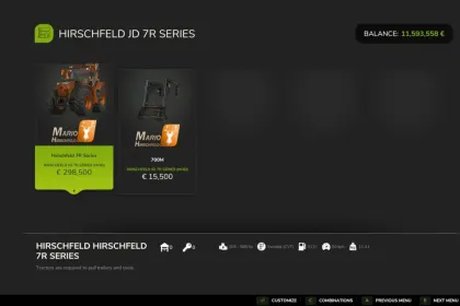 Potężny Traktor John Deere 7R Series z Realizmem i Pasażerem dla Farming Simulator 25 — 2