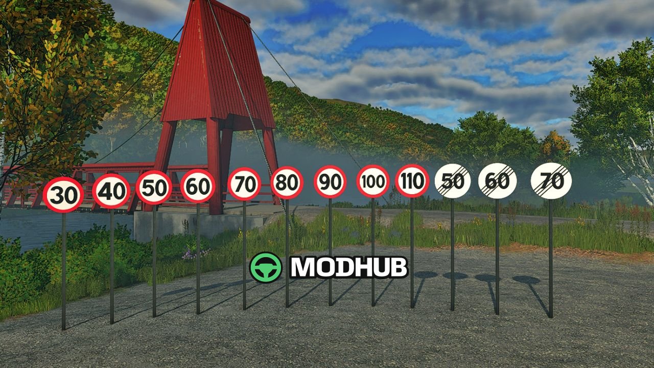 Norwegian Road Sign Pack Placeable V1.0 for FS25
