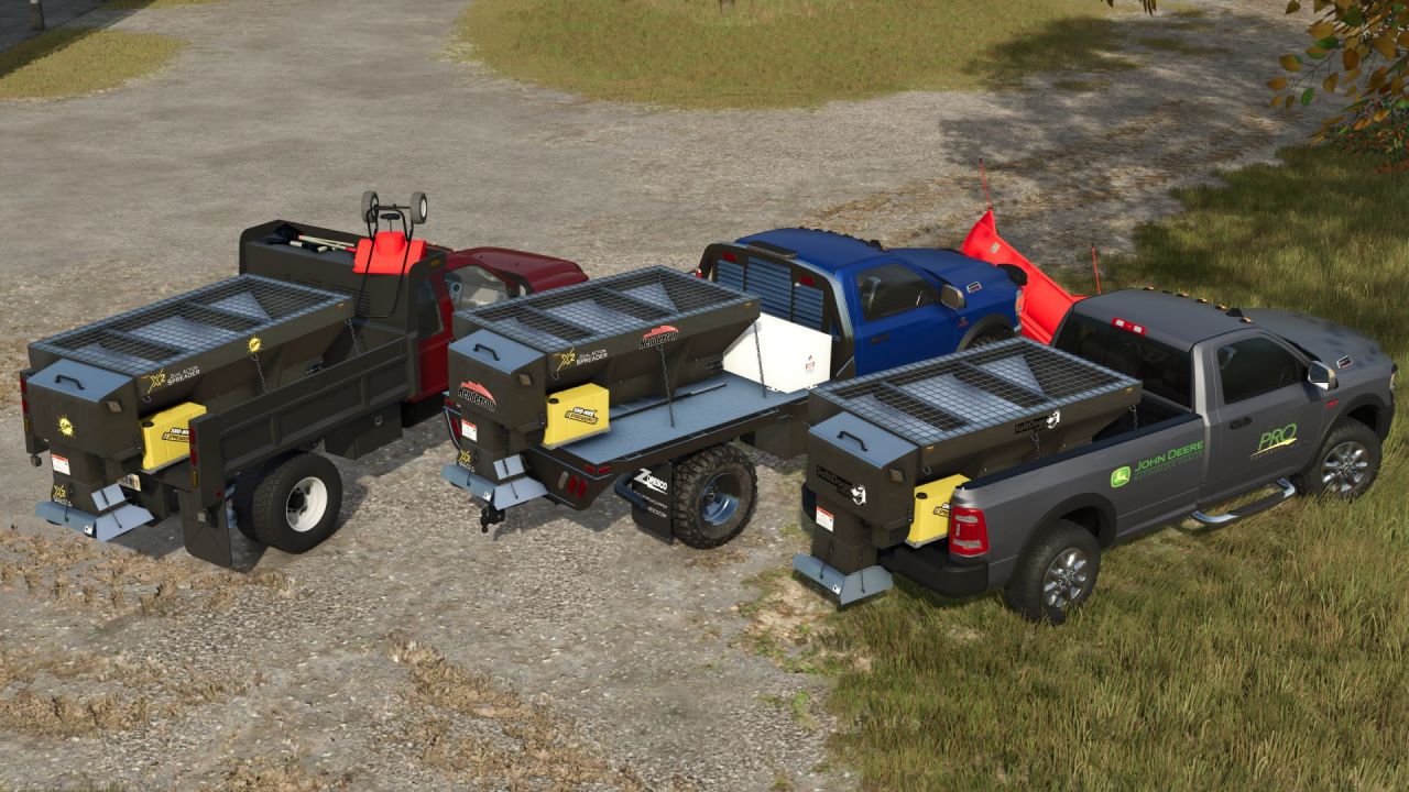 Efficient Salt Spreader on CCSU (5th Wheel) for Quick Snow Removal in FS25
