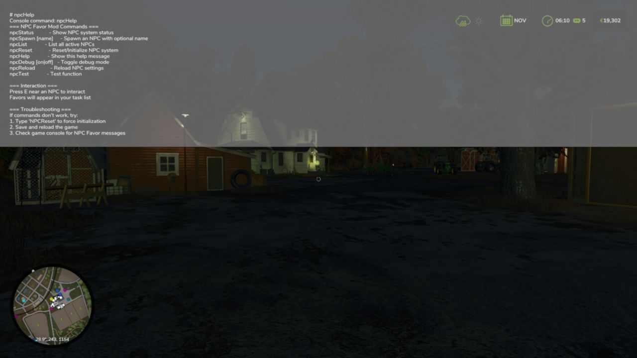 Lebende Nachbarn und NPC-Dienste Favor für Farming Simulator 25 — Realistisches Sozial-Mod