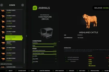 Реалістичне Тваринництво Enhanced Livestock для Farming Simulator 25 — Розумне Розведення та Генетика — 2