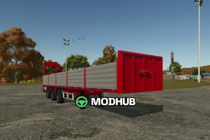 Платформений причіп з краном Lizard V1.0 для FS25