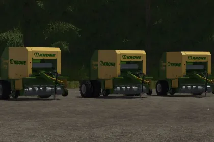 Efektywny Prasokombajn Krone Roundpack 1250 Multi Cut z Oponami Górskimi do FS25