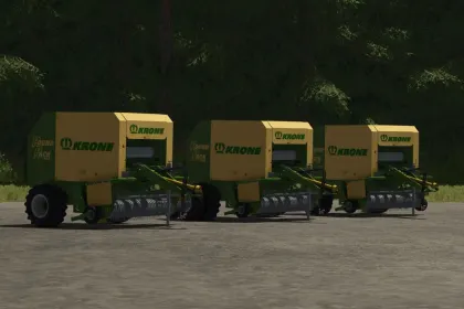 Efficient Krone Roundpack 1250 Multi Cut Baler with Mountain Tires for FS25