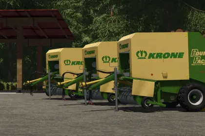 Effizienter Presswickler Krone Roundpack 1250 Multi Cut mit Bergreifen für FS25 — 3
