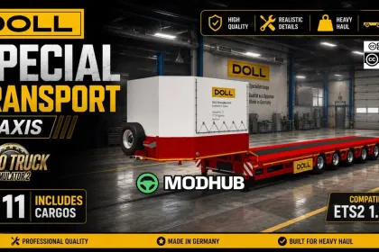 Anhänger DOLL SPECIAL TRANSPORT TRAILERS v5.0 1.60-1.61.x für ETS2