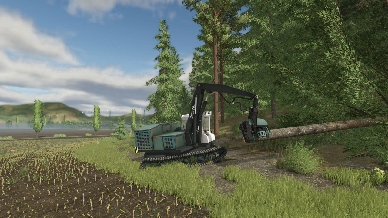 Лісозаготівельний мод Smart Auto Cut Wood Harvester для Farming Simulator 25