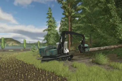 Лісозаготівельний мод Smart Auto Cut Wood Harvester для Farming Simulator 25 — 2
