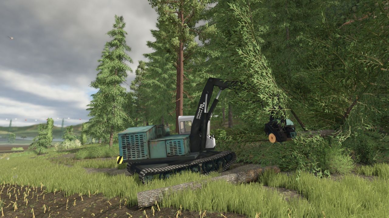 Лісозаготівельний мод Smart Auto Cut Wood Harvester для Farming Simulator 25