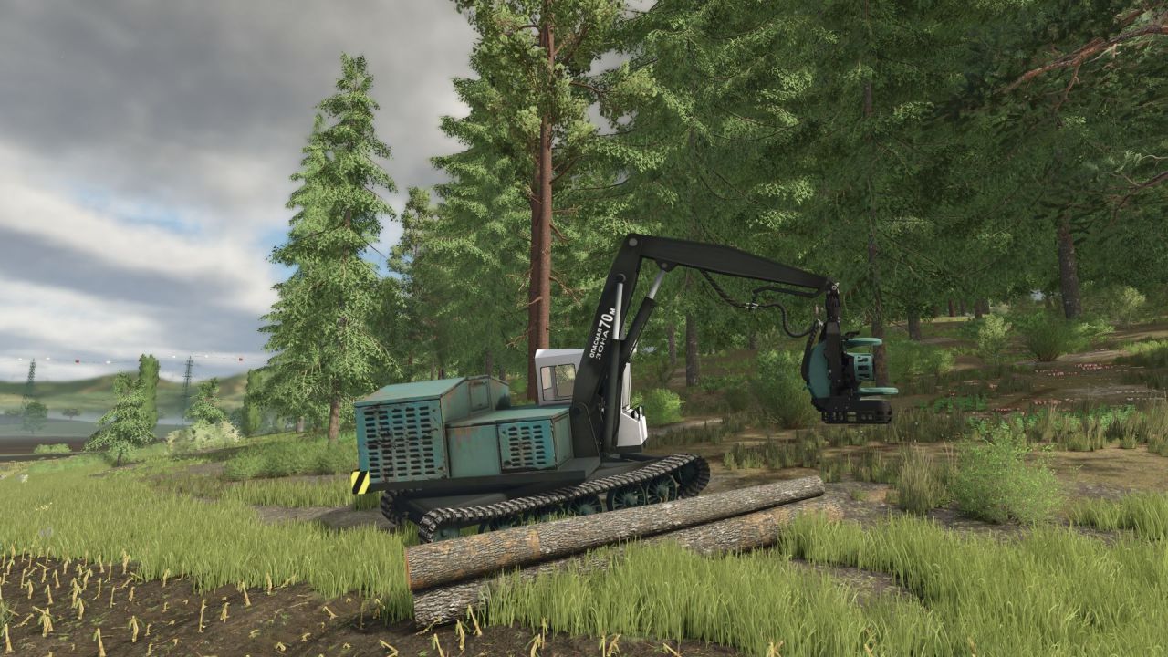 Лісозаготівельний мод Smart Auto Cut Wood Harvester для Farming Simulator 25