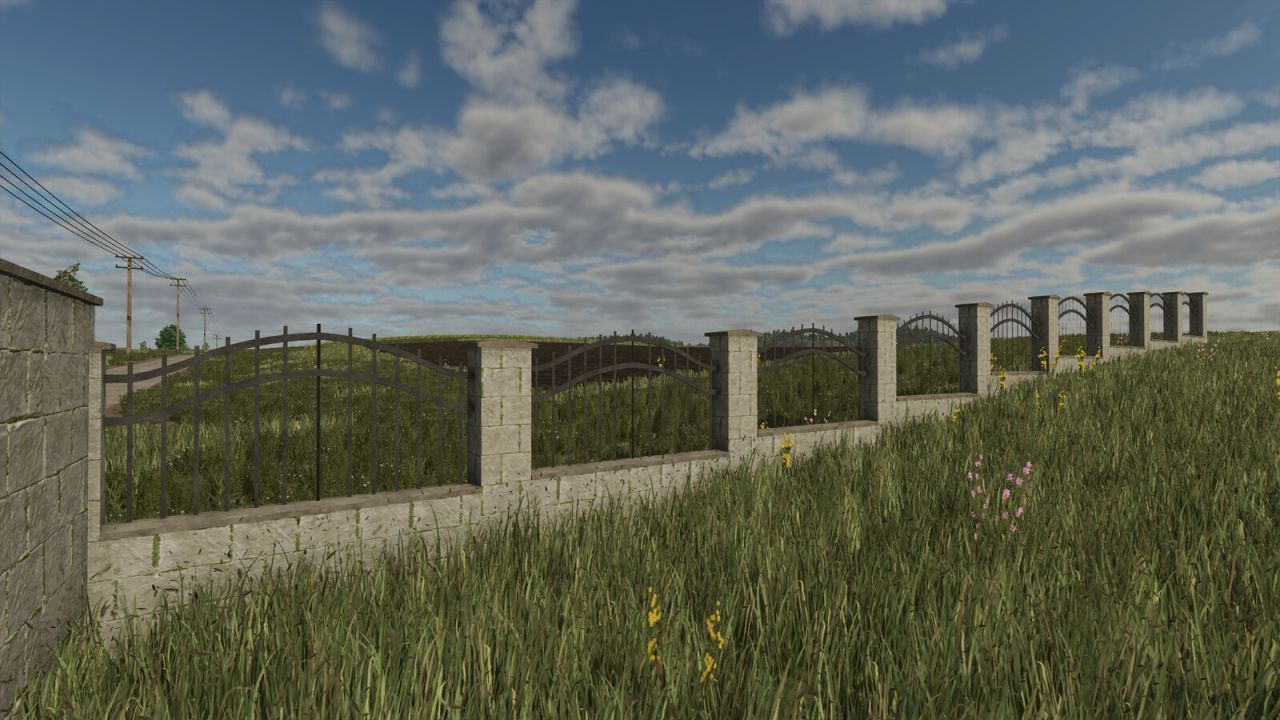 Бетонний паркан для Farming Simulator 25