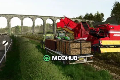 Контейнер Gridbox і Woodbox V1.0 для FS25 — 3