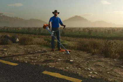 Effizienter Trimmer Stihl FS 221 für Saubere Böschungen in Farming Simulator 25