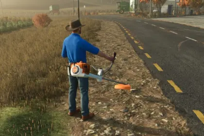 Effizienter Trimmer Stihl FS 221 für Saubere Böschungen in Farming Simulator 25