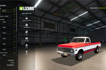 Легендарний Пікап 1970 Chevy C10 для Farming Simulator 25 — Тюнінг, Лебідка та Буксир