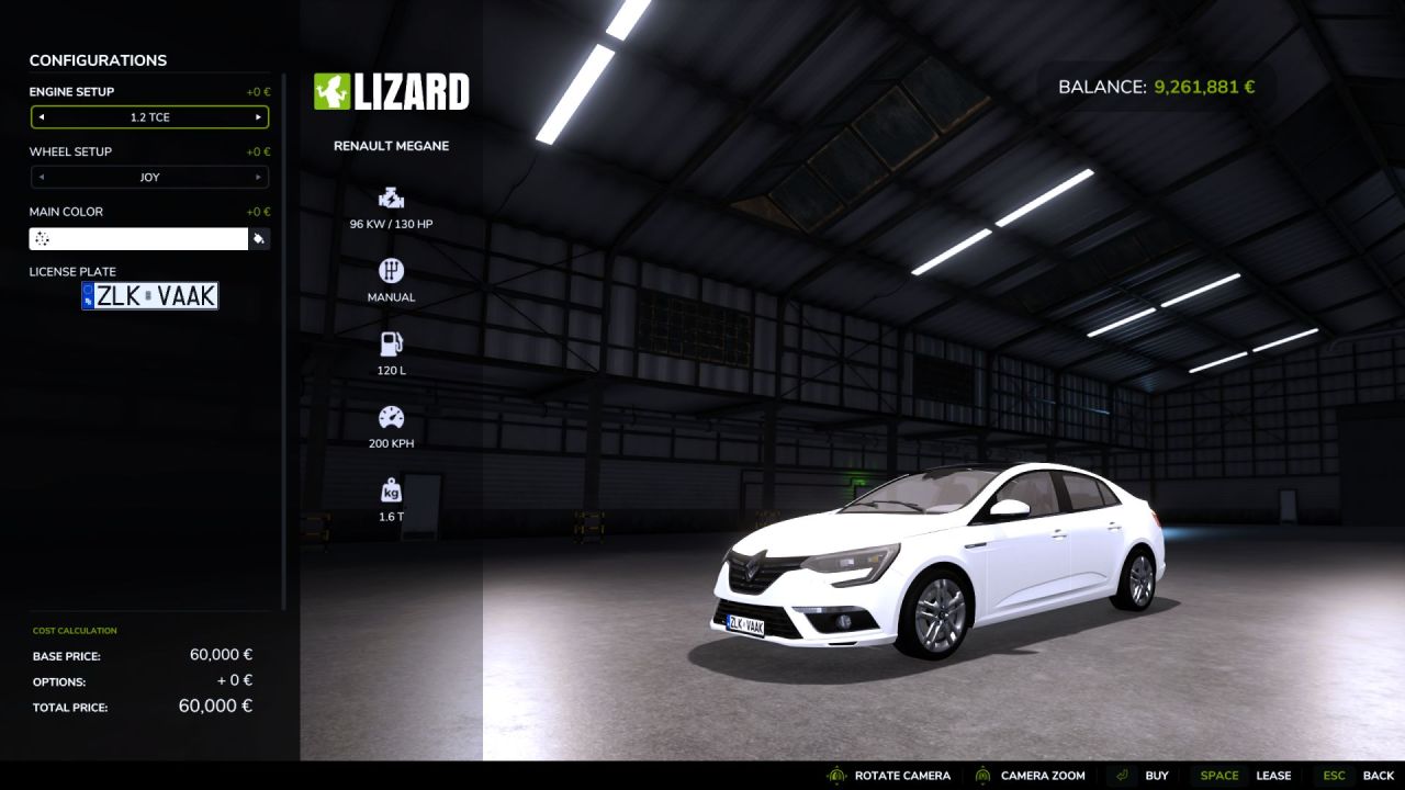 Автомобіль Renault Megane 4 для Farming Simulator 25