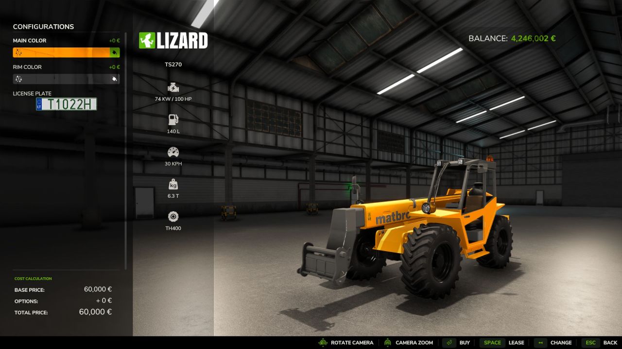 Трактор Matbro TS270 для Farming Simulator 25