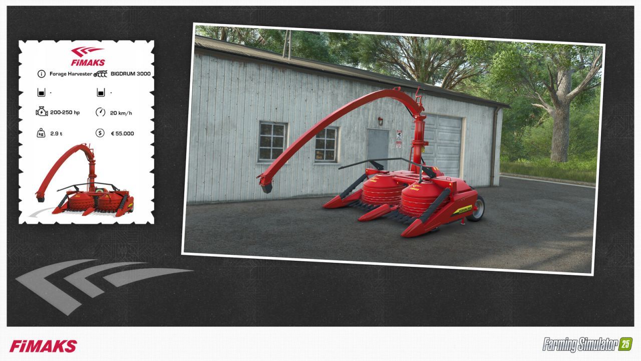 Прес-підбирач силосу Fimaks Bigdrum 3000 для Farming Simulator 25