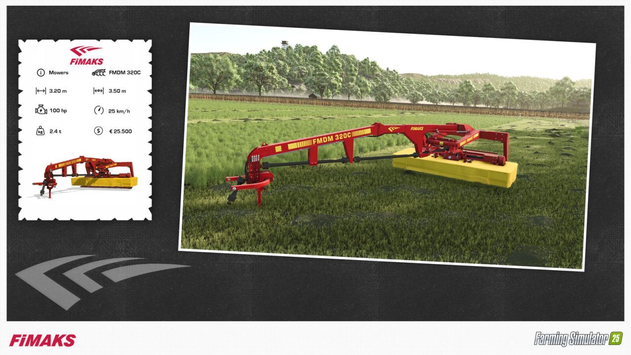Scheibenmähwerk Fimaks FMDM 320C für Farming Simulator 25