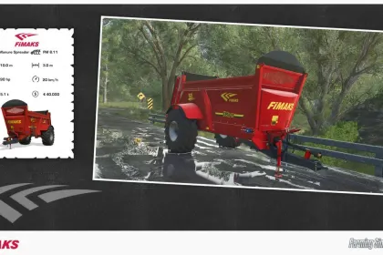 Розкидач гною Fimaks FM 8.11 для Farming Simulator 25 — 2