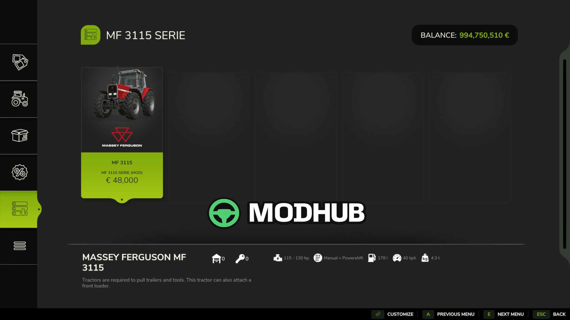 Mod Massey Ferguson 3115 do Farming Simulator 25 - Zrzuty ekranu